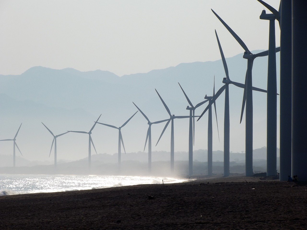 beach, wind farm, bangui