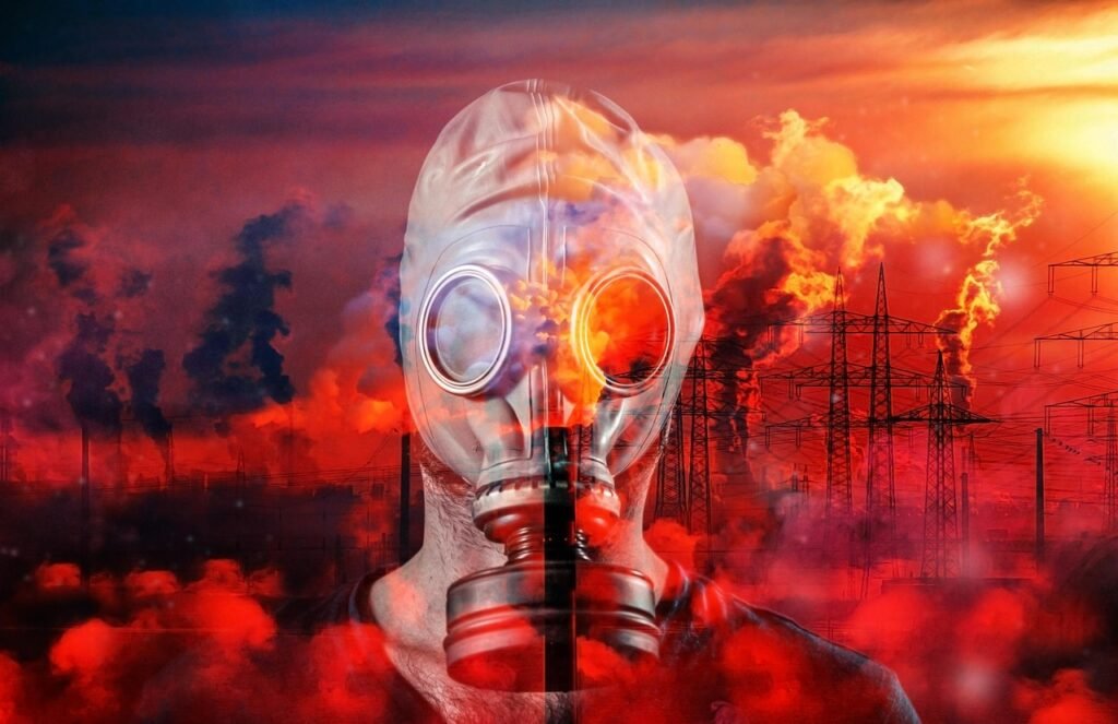 gas mask, climate change, climate protection