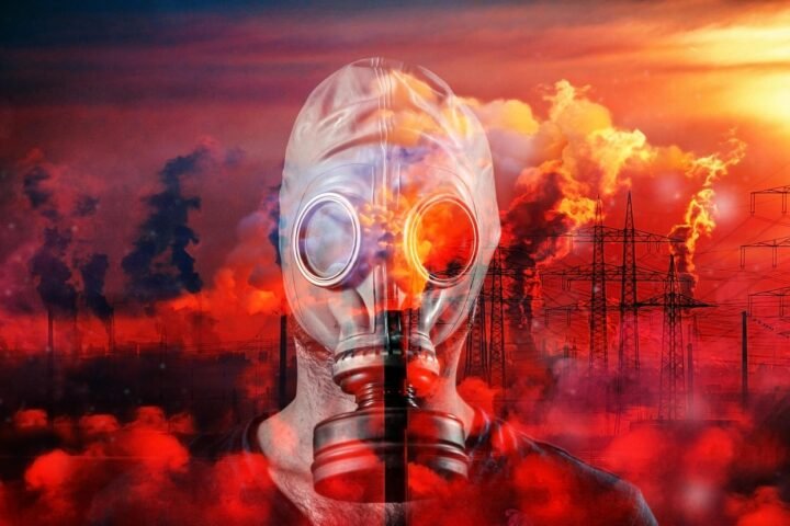 gas mask, climate change, climate protection