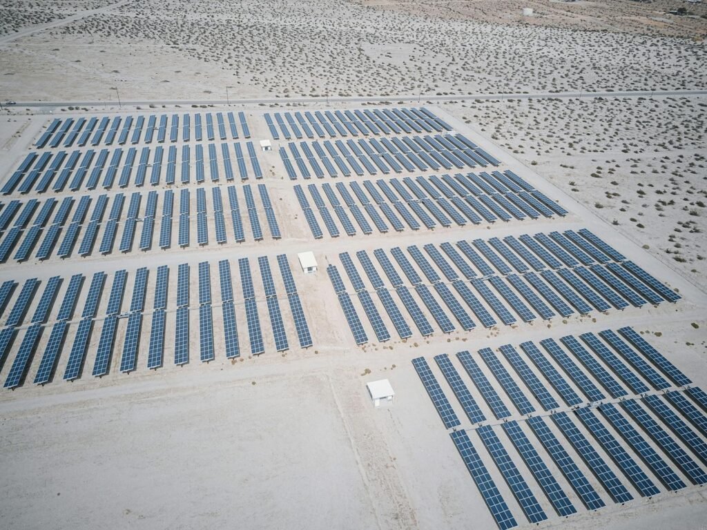 Drone Shot of a Solar Farm