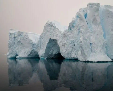white ice cliff